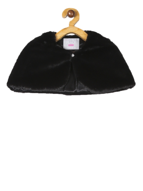 

The Childrens Place Girls Black Solid Open Front Shrug