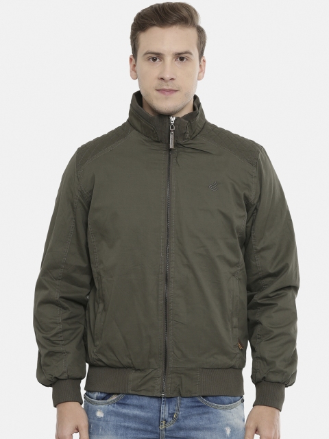 

SHOWOFF Men Olive Green Solid Water Resistant Padded Jacket