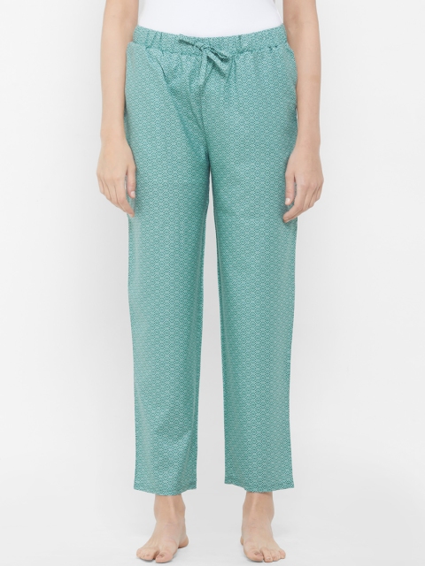 

SOIE Women Turquoise Blue Printed Pyjama