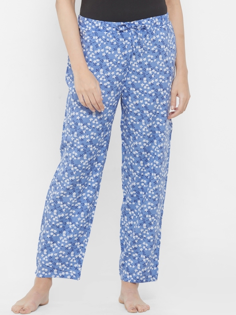 

Soie Women Blue & White Floral Printed Lounge Pants NT-121PJ-25