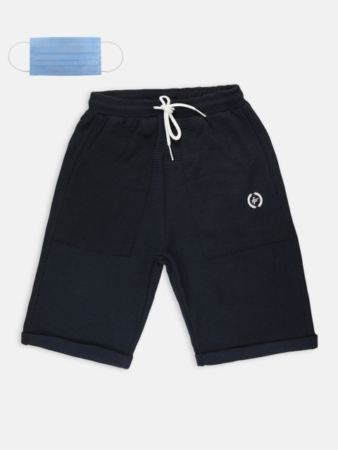 

Lil Tomatoes Boys Navy Blue Solid Regular Fit Shorts