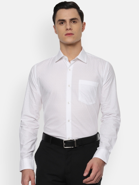 

Van Heusen Men White Slim Fit Checked Formal Shirt