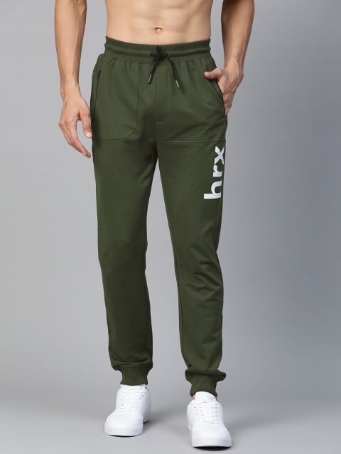 

HRX by Hrithik Roshan Men Kombu Green Solid Regular Fit Bio-Wash Lifestyle Jogger