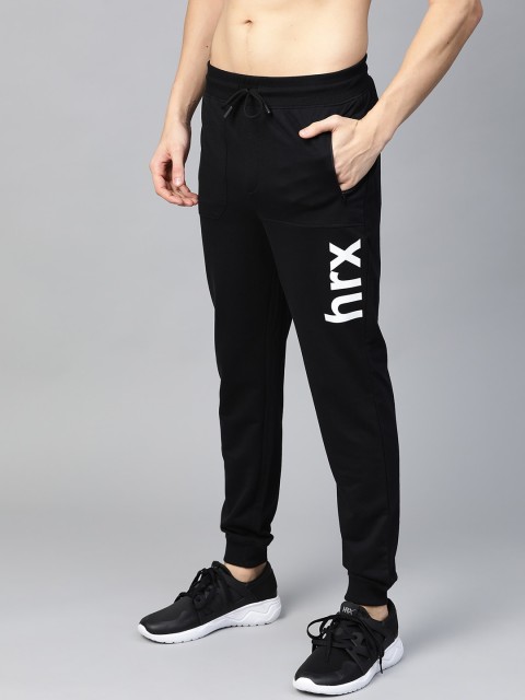 

HRX by Hrithik Roshan Men Black Solid Regular Fit Bio-Wash Lifestyle Joggers