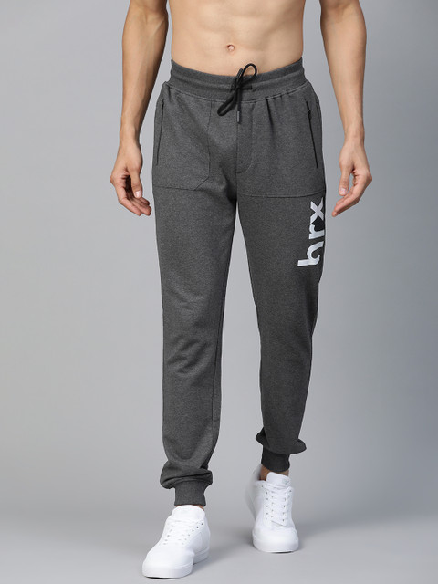 

HRX by Hrithik Roshan Men Charcoal Grey Solid Regular Fit Bio-Wash Lifestyle Jogger