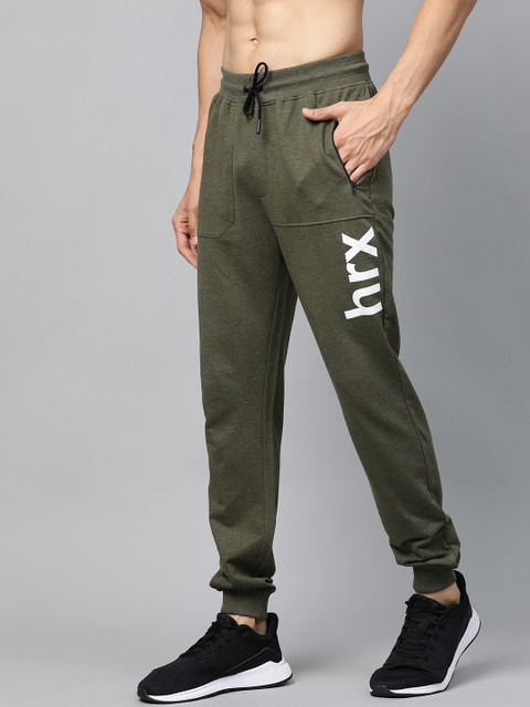 

HRX by Hrithik Roshan Men Olive Green Solid Regular Fit Bio-Wash Lifestyle Jogger