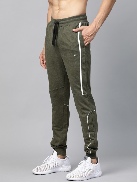 

HRX by Hrithik Roshan Men Olive Green Solid Regular Fit Bio-Wash Lifestyle Joggers