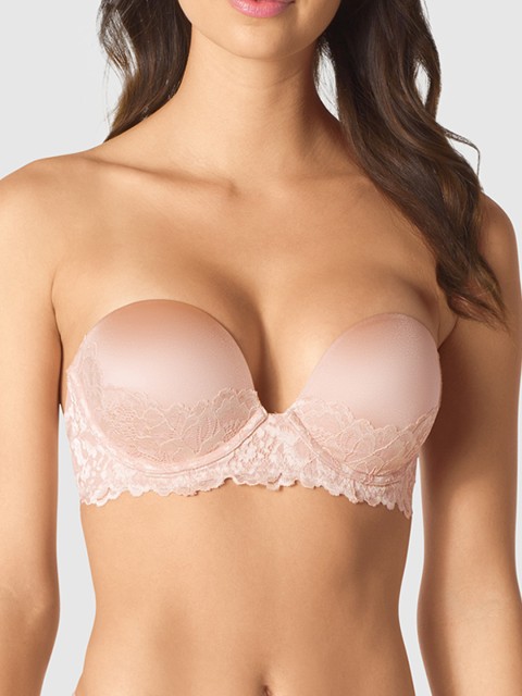 

La Senza Pink Lace Underwired Lightly Padded Strapless Everyday Bra