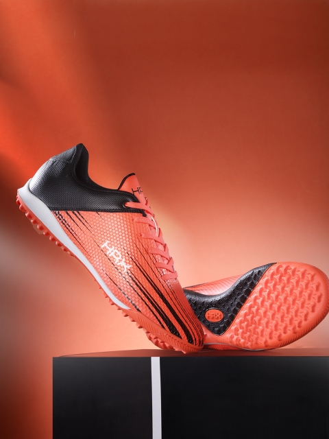 

HRX by Hrithik Roshan Men Neon Orange & Black Printed Football Shoe
