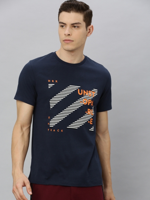 

HRX by Hrithik Roshan Men Navy Solid Bio-Wash Training Tshirt, Navy blue