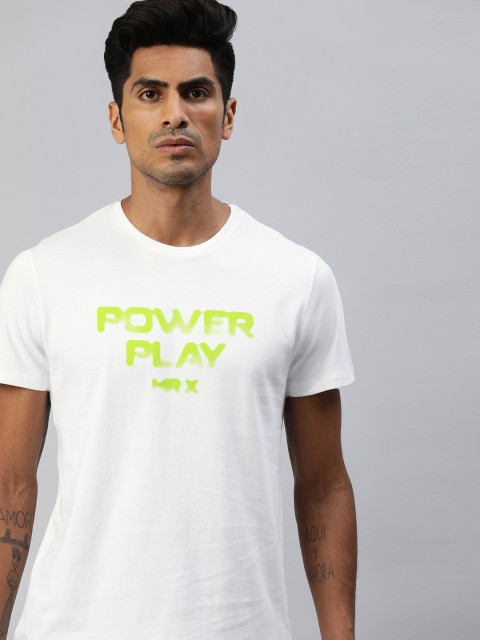 

HRX by Hrithik Roshan Men White Typography Print Bio-Wash Lifestyle T-shirt