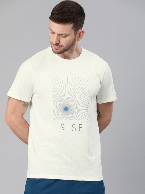 

HRX by Hrithik Roshan Men Off White Printed Bio-Wash Yoga T-shirt