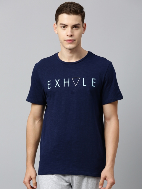 

HRX by Hrithik Roshan Men Navy Printed Bio-Wash Yoga Tshirt, Navy blue