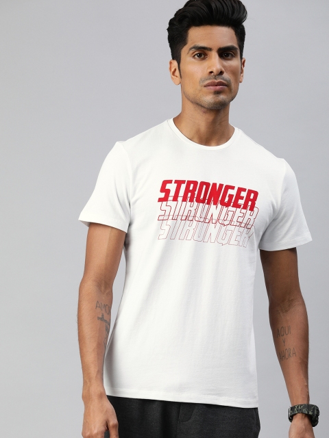 

HRX by Hrithik Roshan Men White Typography Printed Bio-Wash Lifestyle T-shirt