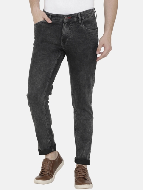 

VUDU Men Black Tapered Fit Mid-Rise Clean Look Stretchable Jeans
