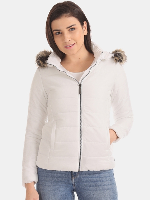 

U.S. Polo Assn. Women Women White Solid Padded Jacket