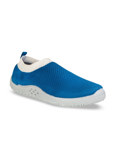 

Khadims Men Blue Woven Design Slip-On Sneakers