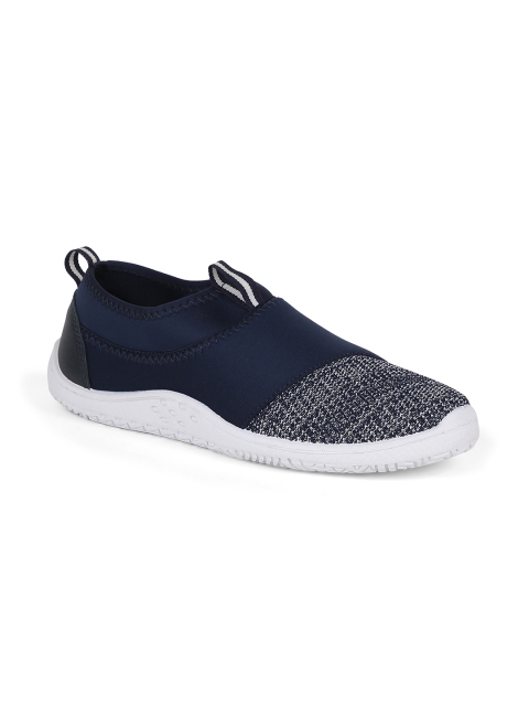 

Khadims Men Blue Woven Design Slip-On Sneakers