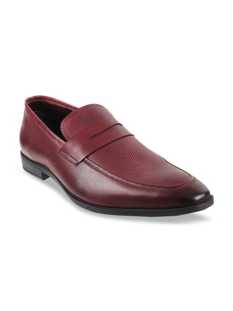 

Metro Men Maroon Solid Leather Formal Loafers