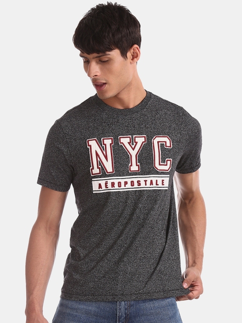 

Aeropostale Men Charcoal Grey Printed Round Neck T-shirt
