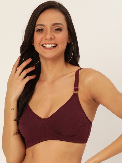 

DressBerry Burgundy Solid Non-Wired Non Padded Everyday Bra DB-TRI-BRA-00A13