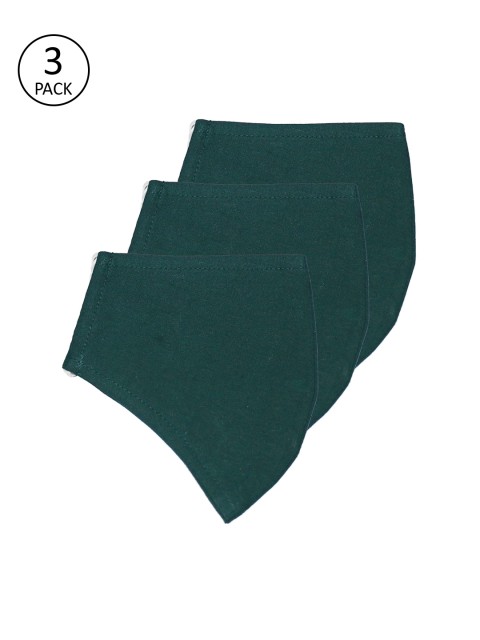 

The Vanca Adults Pack Of 3 Green Solid 3-Ply Reusable Outdoor Masks