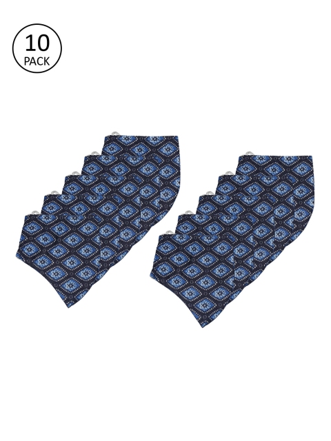 

The Vanca Unisex 10 Pcs Printed 3-Ply Cloth Masks, Navy blue
