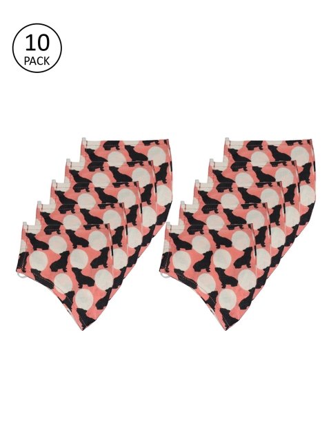 

The Vanca Unisex 10 Pcs Printed 3-Ply Cloth Masks, Peach