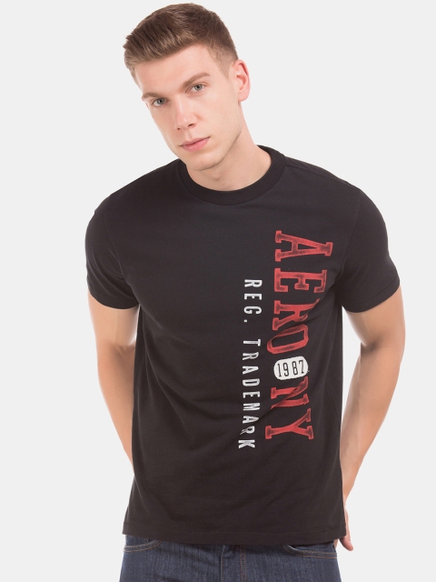 

Aeropostale Men Black Printed Round Neck T-shirt