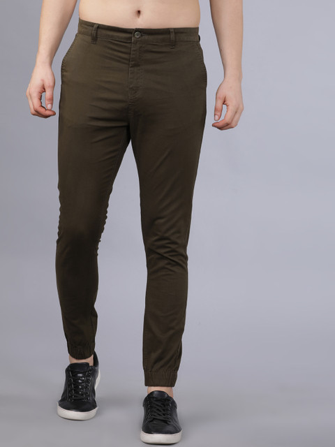 

Horsefly Men Olive Green Slim Fit Solid Joggers