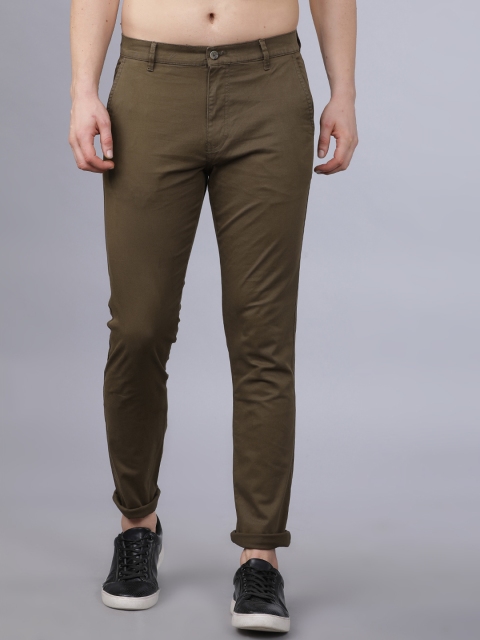 

Horsefly Men Olive Green Slim Fit Solid Regular Trousers