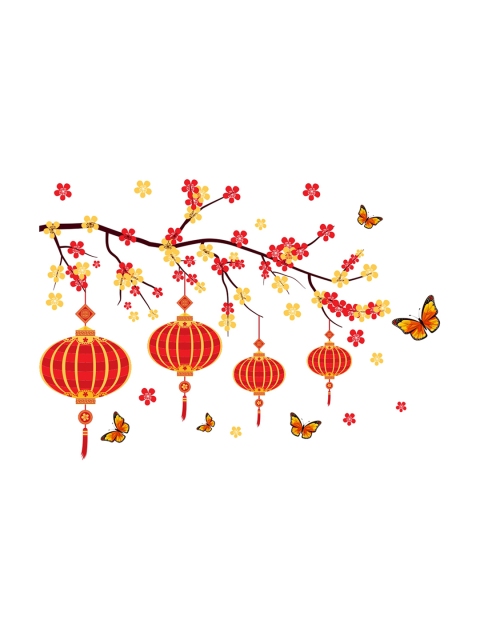 

rawpockets Orange Lamps Printed Waterproof PVC Vinyl Wall Sticker