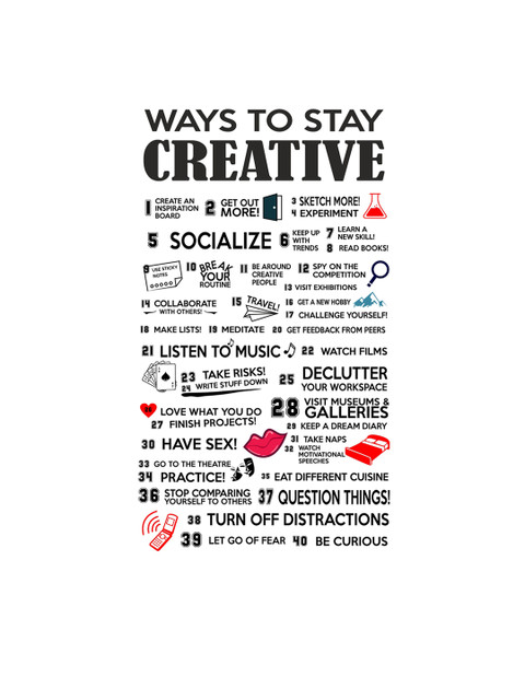 

rawpockets Multicoloured Ways to Stay Creative Wall Stickers, Multi