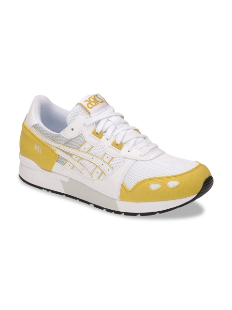 

ASICS Men White & Mustard Yellow Colourblocked Sneakers