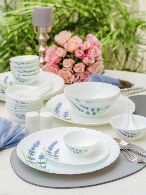 

Laopala White & Blue 20-Pieces Printed Opalware Dinner Set