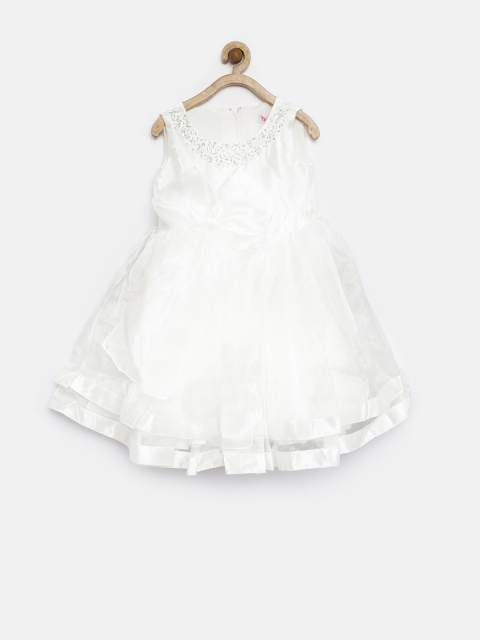 

Tiny Girl White Embellished Layered Fit & Flare Dress