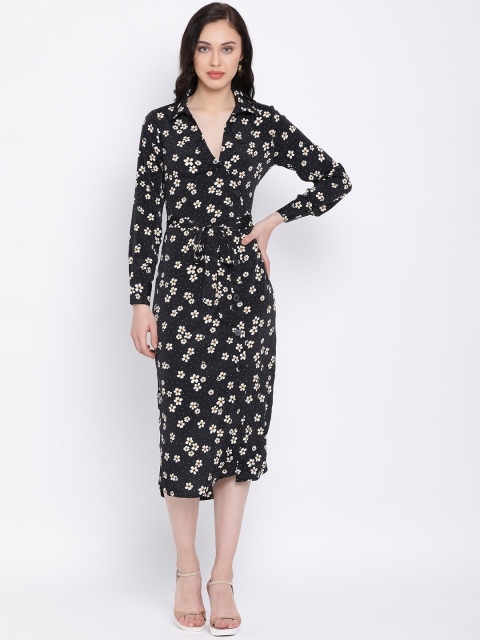 

Oxolloxo Women Black Printed Shirt Dress