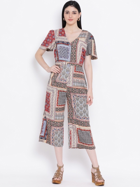 

Oxolloxo Women Multicoloured Printed Capri Jumpsuit, Multi