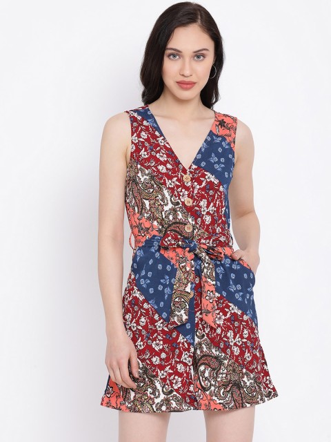 

Oxolloxo Women Multicoloured Printed Playsuit, Multi
