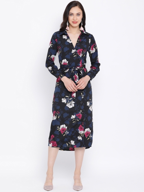 

Oxolloxo Women Black Printed Shirt Dress