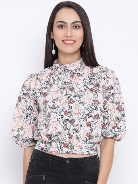 

Oxolloxo Women Pink Floral Print Shirt Style Top