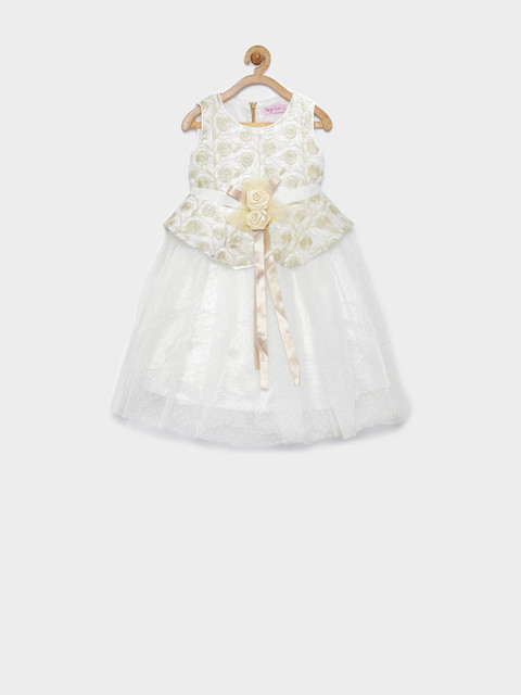 

Tiny Girl White Embroidered Fit & Flare Dress