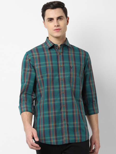 

Allen Solly Men Green Slim Fit Checked Casual Shirt