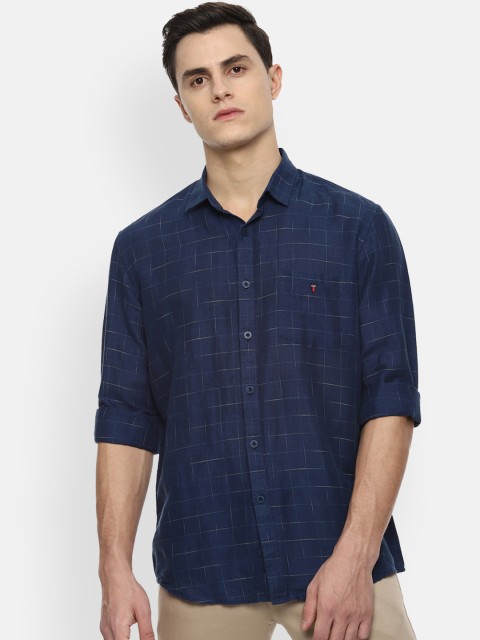 

Louis Philippe Sport Men Navy Blue Slim Fit Checked Casual Shirt