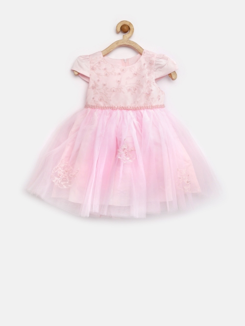 

Tiny Girl Light Pink Embellished Layered Fit & Flare Dress