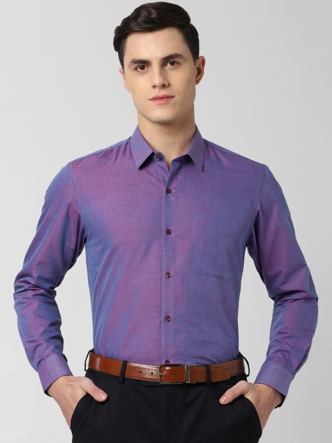 

Peter England Men Purple Slim Fit Self Design Formal Shirt