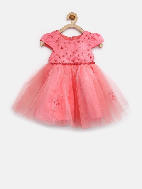 

Tiny Girl Pink Embellished Layered Fit & Flare Dress