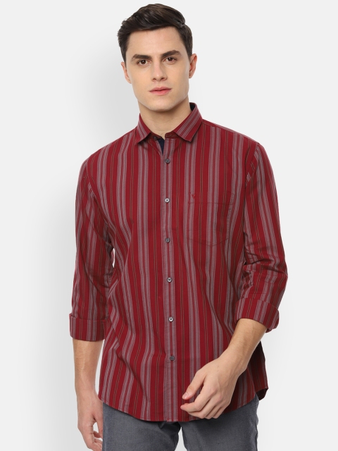 

Van Heusen Sport Men Red Slim Fit Striped Casual Shirt