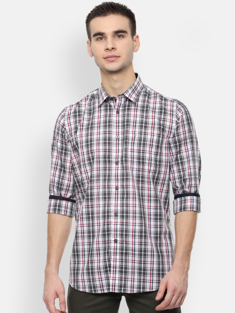 

Van Heusen Sport Men Off-White & Black Slim Fit Checked Casual Shirt