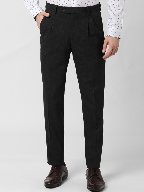 

Peter England Men Black Slim Fit Solid Formal Trousers